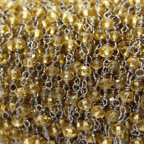 Catena Rosario cristalli oro pacco 50 cm