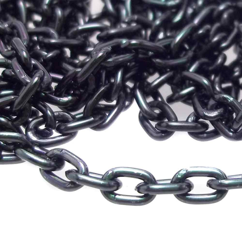 CATENA IN ALLUMINIO OVALE NERA 1 METRO (ca11256) - pietreeminuterie.com