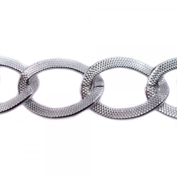 Catene Alluminio | Catena alluminio argento 23x17 mm pacco 50 cm - CT0002