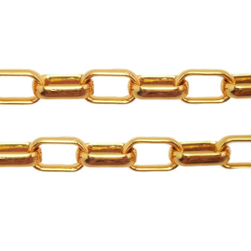 Catena in alluminio oro ovale 11x6,5 mm pacco 1 metro (ST4) - pietreeminuterie.com