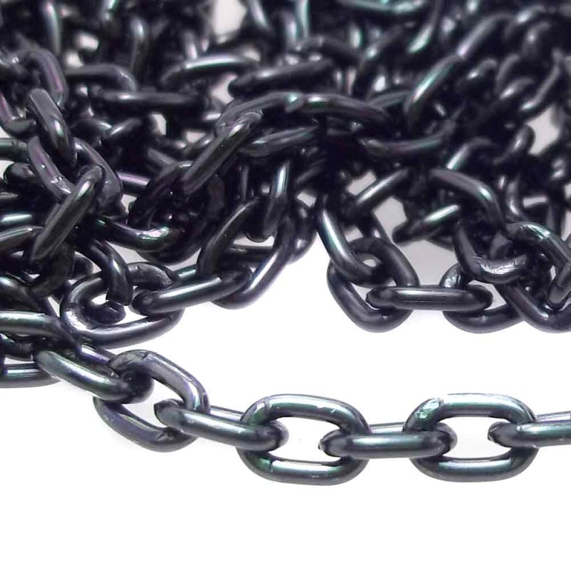 CATENA IN ALLUMINIO OVALE NERA 1 METRO (ca11256) - pietreeminuterie.com