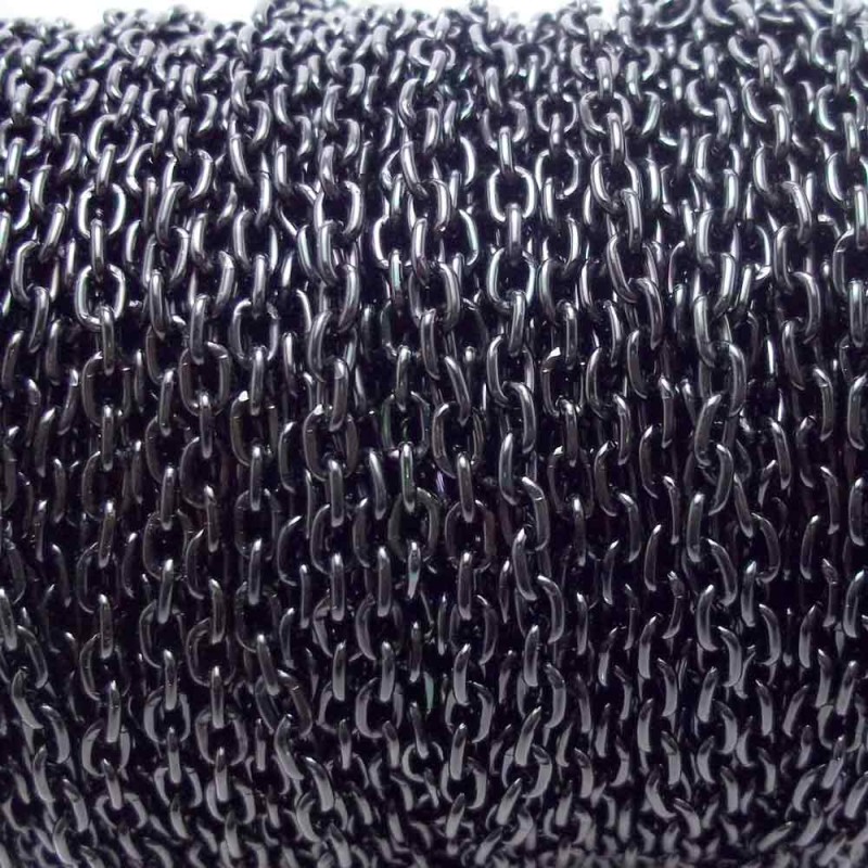 CATENA IN ALLUMINIO OVALE NERA 1 METRO (ca11256) - pietreeminuterie.com