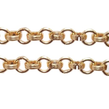 Catena in alluminio tonda intagliata oro 6 mm conf.1 metro