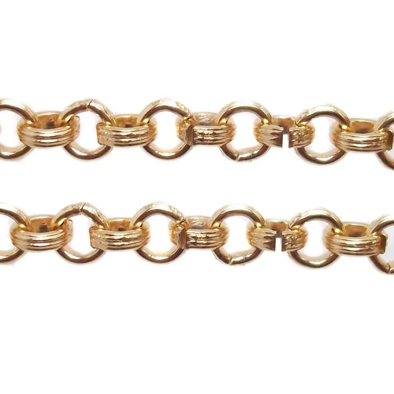 Catena in alluminio tonda intagliata oro 6 mm conf.1 metro (ST6) - pietreeminuterie.com