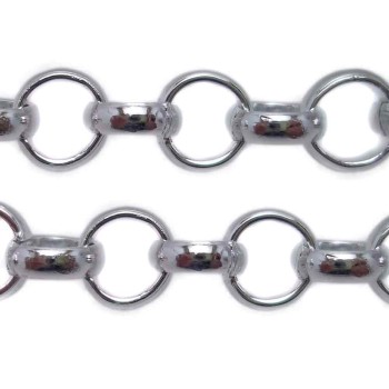 Catena rolò 10 mm argento in alluminio pacco 1 metro.
