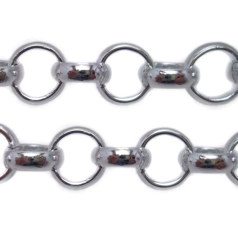 Catena rolò 10 mm argento in alluminio pacco 1 metro. (Pkr12) - pietreeminuterie.com