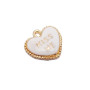 Charms cuore scritta ''kiss me'' 18 mm oro pacco 5 pz