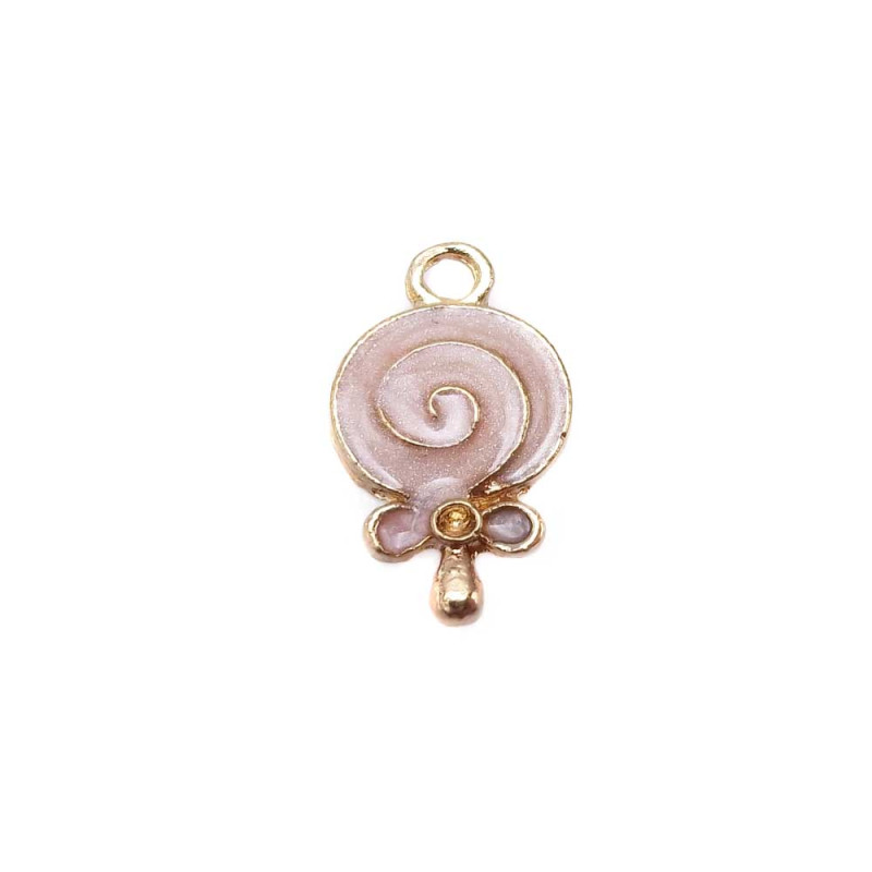 Charms lecca lecca 17 mm rosa pacco da 10 pezzi (sf0014) - pietreeminuterie.com
