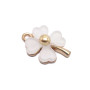 Charms quadrifoglio bianco con finitura oro 19x14 mm 10 pz