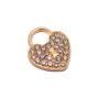 Charms cuore oro con strass 19x16 mm pacco 5 pezzi