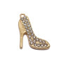 Charms scarpetta con tacco color oro 25x20 mm 10 pz