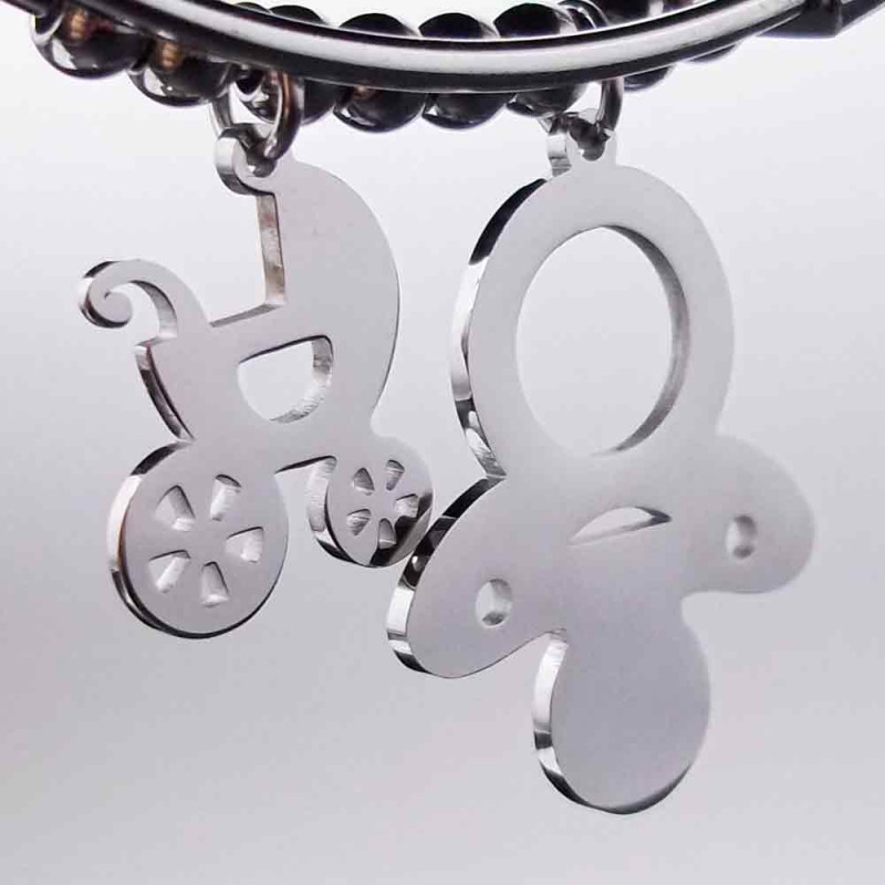 Charms Carrozzina acciaio 19 mm pacco 1 pezzo (Pp001) - pietreeminuterie.com