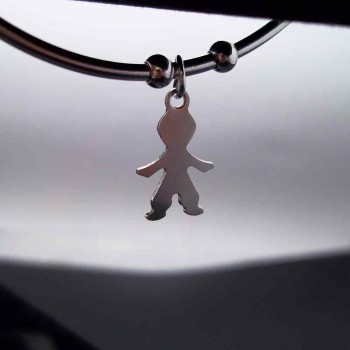 Charms bimbo in acciaio 16x10 mm pacco 10 pezzi