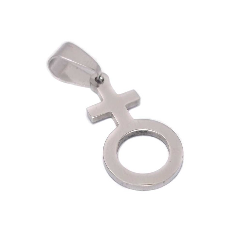 Ciondolo acciaio Simbolo femmina 25 mm 1 pezzo (Pp003) - pietreeminuterie.com