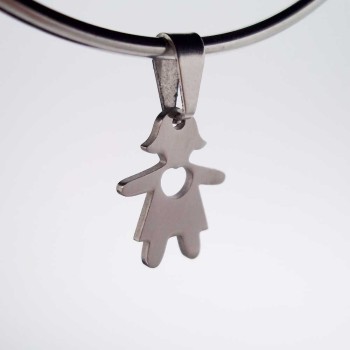 10 pezzi Charms acciaio Bimba con cuore 17 mm 10 pezzi Charms acciaio Bimba con cuore 17 mm
