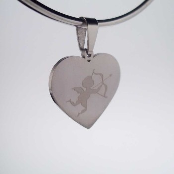 10 pezzi Charms acciaio cuore cupido 18 mm 10 pezzi Charms acciaio cuore cupido 18 mm