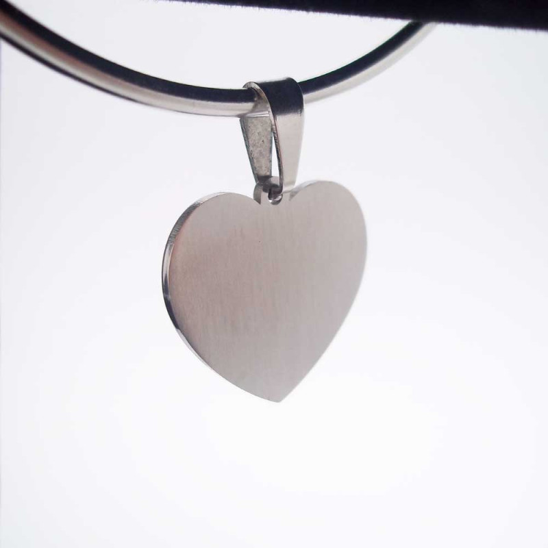 Charms Cuore acciaio 19x18 mm 2 pz (Cz100) - pietreeminuterie.com