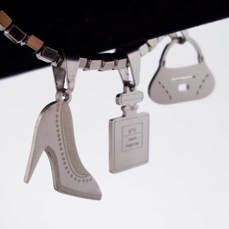 10 pezzi Charms acciaio 16x14 mm borsetta (vzw09) - pietreeminuterie.com