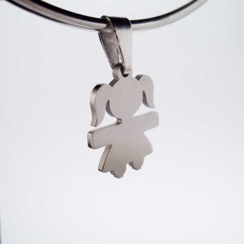 10 pezzi Charms acciaio Bimba 15 mm 