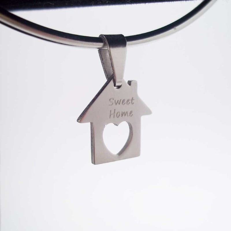 10 pezzi Charms casetta scritta Sweet Home 15 mm (cash1) - pietreeminuterie.com