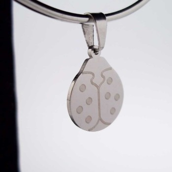 10 pezzi Charms acciaio coccinella portafortuna 16 mm