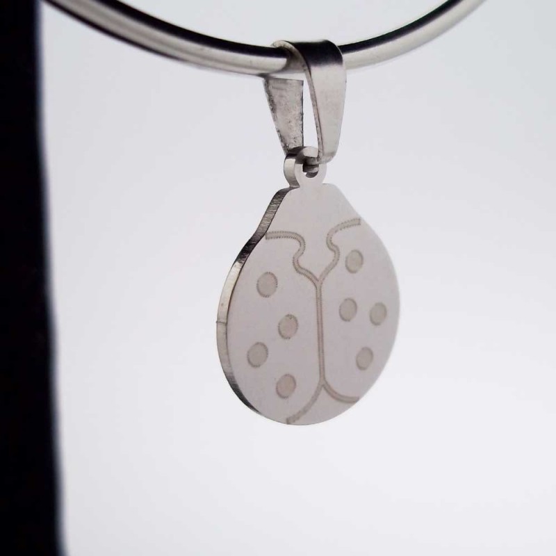 10 pezzi Charms acciaio coccinella portafortuna 16 mm (11p00) - pietreeminuterie.com