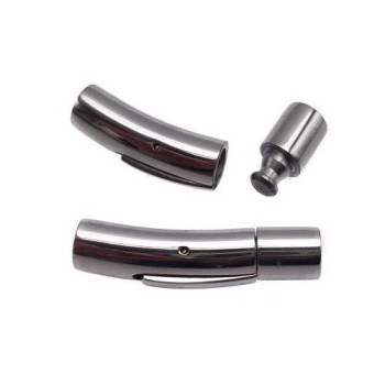 Chiusura a scatto in acciaio inox 28X6 mm con foro da 4 mm Chiusura a scatto in acciaio inox 28X6 mm con foro da 4 mm