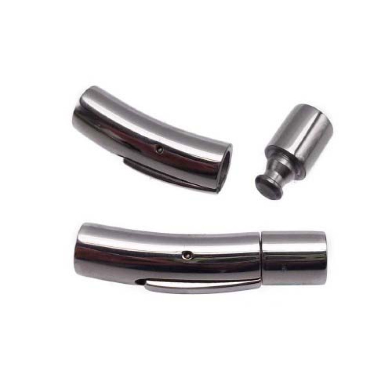 Chiusura a scatto in acciaio inox 28X6 mm con foro da 4 mm (AC02) - pietreeminuterie.com