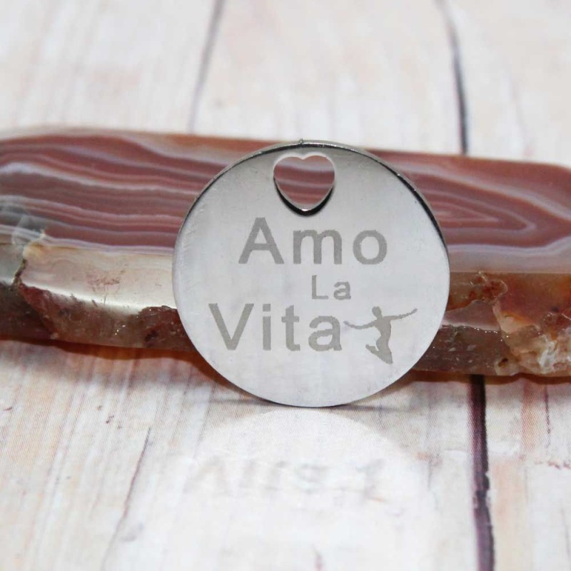 Ciondolo amo la vita pacco 5 pz (cio0208) - pietreeminuterie.com