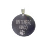 Ciondolo in acciaio inox scritta "un tenero amico " 30 mm pacco 5 pz