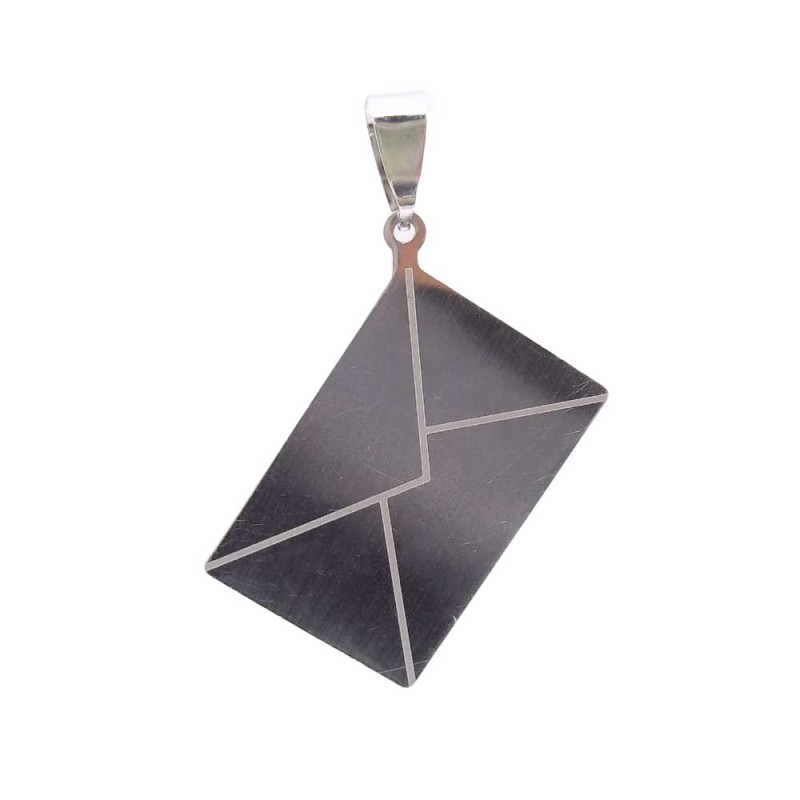 CIONDOLO IN ACCIAIO BUSTA LETTERE 30x20 MM 1 PZ (Cio10073) - pietreeminuterie.com