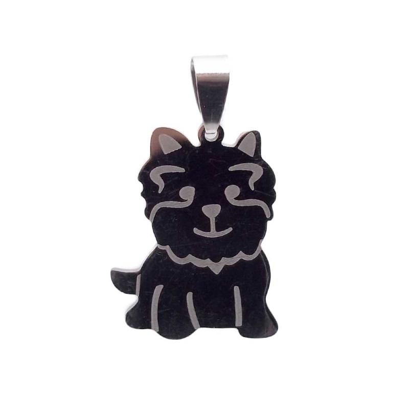 CIONDOLO IN ACCIAIO CAGNOLINO 30x23 MM 1 PZ (Cio1076) - pietreeminuterie.com