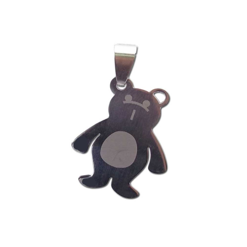 CIONDOLO IN ACCIAIO ORSETTO STILE TIFFANY 30x22 MM 1 PZ (Cio10050) - pietreeminuterie.com