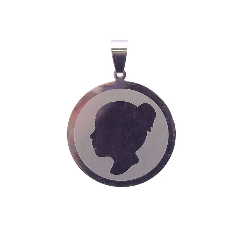 CIONDOLO IN ACCIAIO STILE TIFFANY BIMBA 30 MM 1 PZ (Cio01001) - pietreeminuterie.com