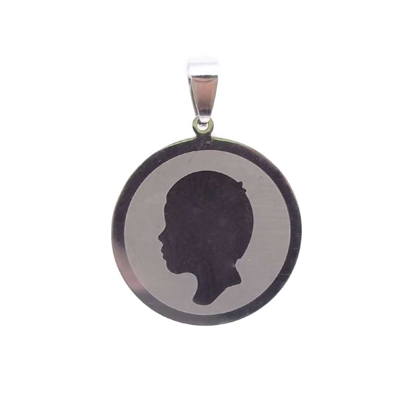 CIONDOLO IN ACCIAIO STILE TIFFANY BIMBO 30 MM 1 PZ (Cio010061) - pietreeminuterie.com