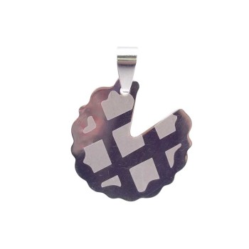 CIONDOLO IN ACCIAIO STILE TIFFANY TORTA 30 MM 1 PZ