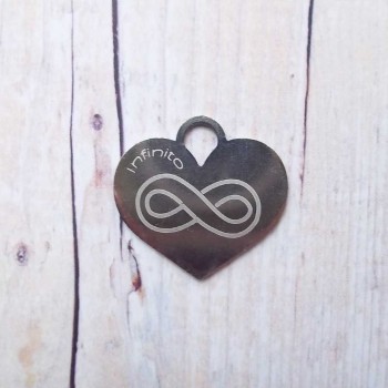 Ciondolo cuore infinito 22x24 mm pacco 5 pz