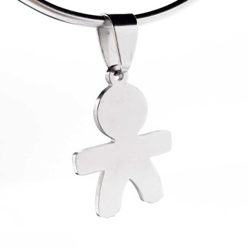 Ciondolo acciaio bimbo 25 mm pacco 1 pezzo