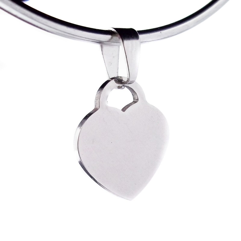 Ciondolo cuore acciaio 25 mm pacco da 1 pezzo (cnc00) - pietreeminuterie.com