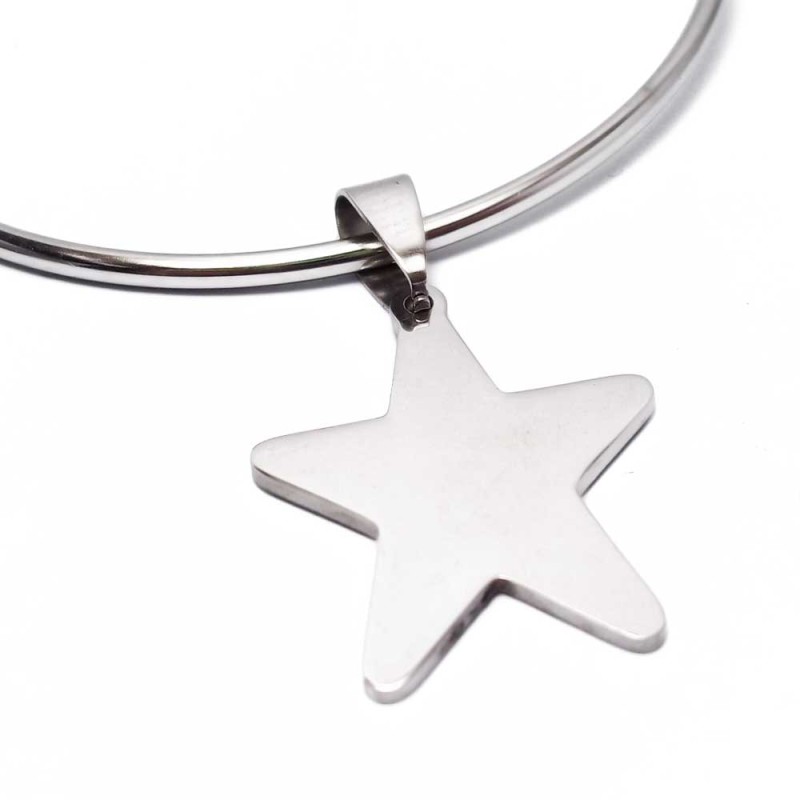 CIONDOLO IN ACCIAIO STELLA 29 MM 1 PEZZO (ste44) - pietreeminuterie.com