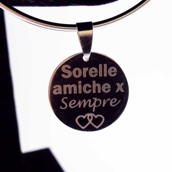Ciondolo acciaio sorelle amiche per sempre 5 pz