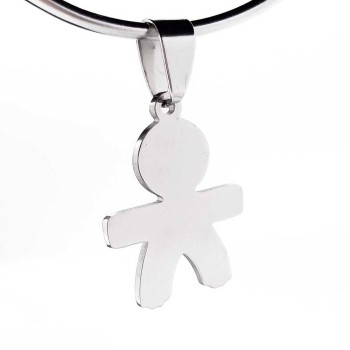 Ciondolo acciaio bimbo 25 mm pacco 1 pezzo