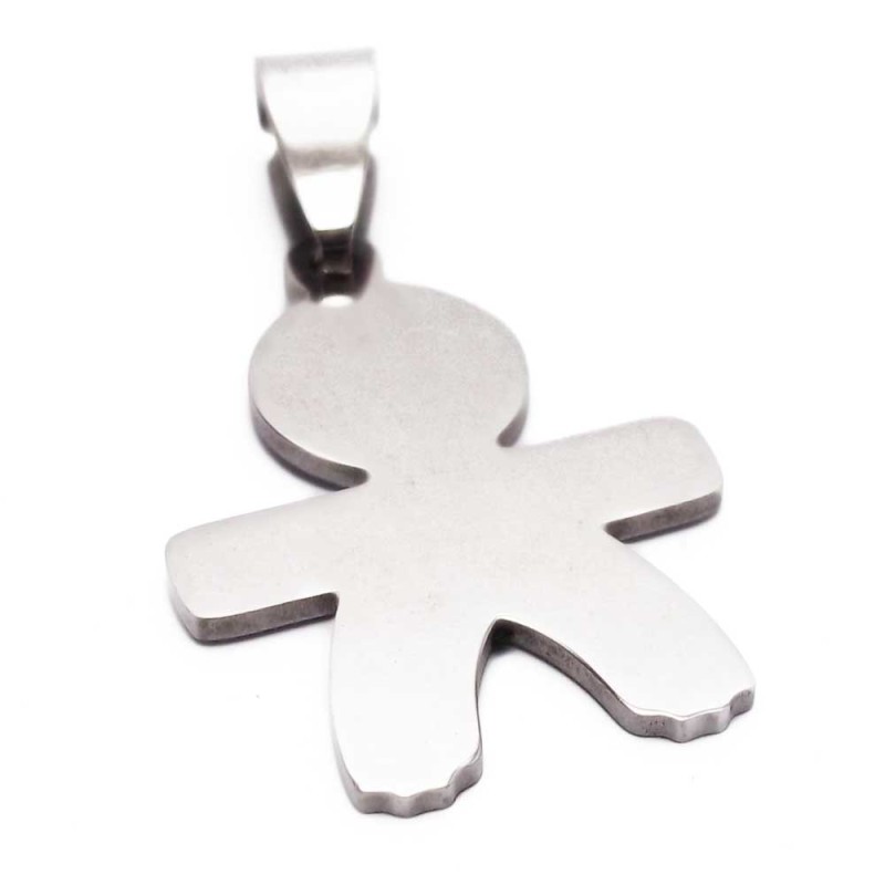 Ciondolo acciaio bimbo 25 mm pacco 1 pezzo (bim745) - pietreeminuterie.com