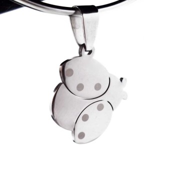 Ciondolo coccinella acciaio 21 mm pacco 1 pezzo