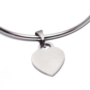 Ciondolo cuore acciaio 25 mm pacco da 1 pezzo