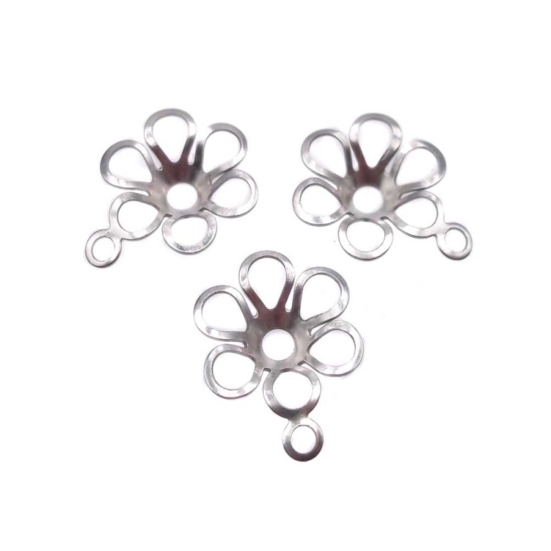 Coppette acciaio fiore con asola 12 mm pacco 10 pezzi (copp05) - pietreeminuterie.com