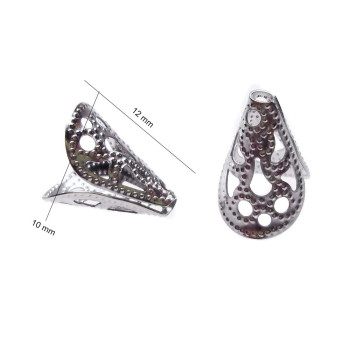 Coppette in acciaio decorate 12x10 mm pacco 4 pz Coppette in acciaio decorate 12x10 mm pacco 4 pz