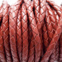 Cordino In pelle intrecciato marrone brunito 4 mm 50 cm