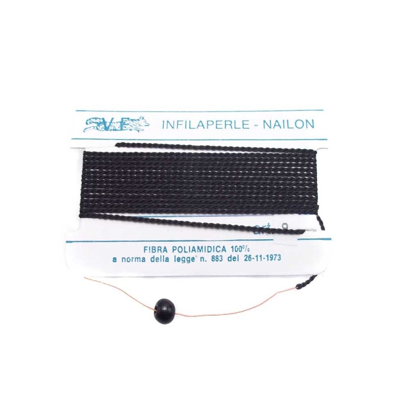Filo infilaperle nero misura 9 pacco da 2 metri. - Pk1428 - pietreeminuterie.com Filo infilaperle nero misura 9 pacco da 2 metri. (Pk1428) - pietreeminuterie.com