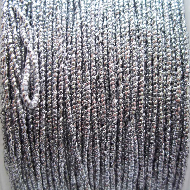 Filo in poliestere 1 mm argento pacco 5 metri (fil01) - pietreeminuterie.com